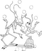La hormiga Flick jugando con el insecto palo