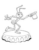 La hormiga Flick bailando