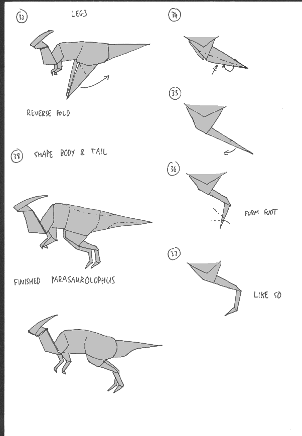 Parasaurolophus de papiroflexia | Cibercuentos