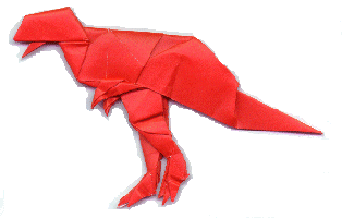 Tiranosaurio rex de papiroflexia