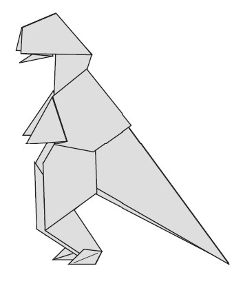 Tiranosaurio Rex sencillo de papiroflexia | Cibercuentos