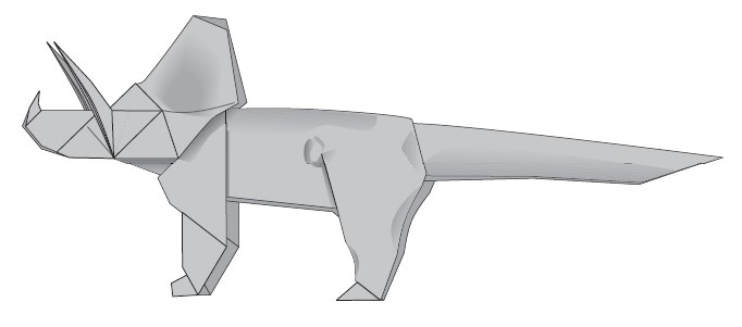Triceratops de papiroflexia