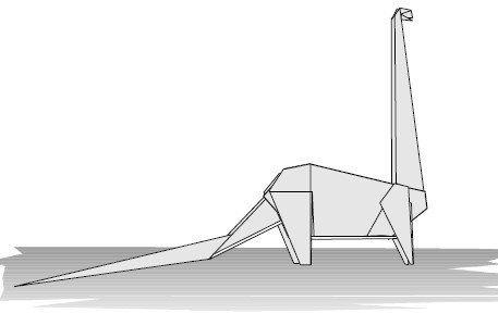 Diplodocus de papiroflexia