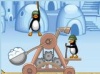 Imagen del juego de la catapulta de los pingüinos