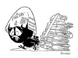 Calimero al salir de la escuela